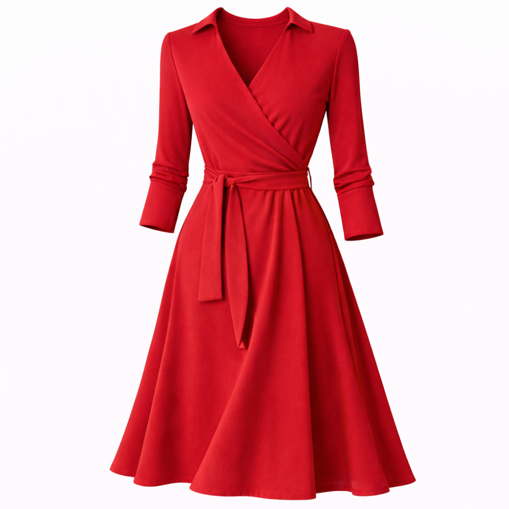 Valerie Collar Wrap Dress