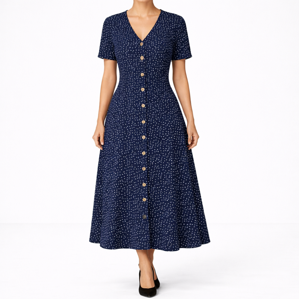 Celeste Button Midi Dress