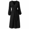 Elara Long Sleeve Wrap Dress
