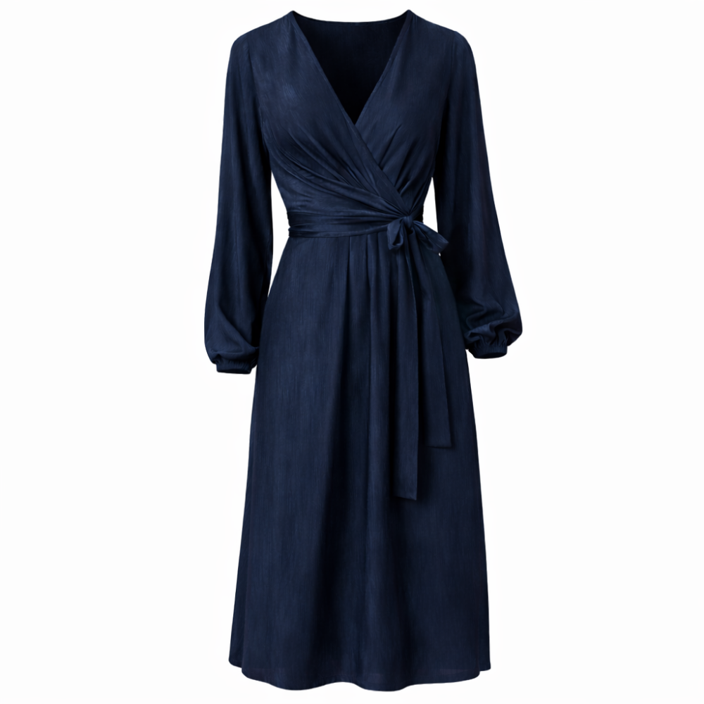 Elara Long Sleeve Wrap Dress